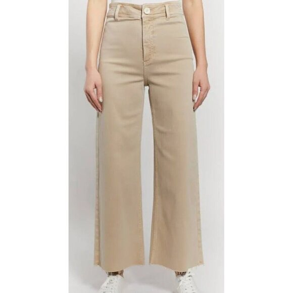 Oat New York High Waist Wide Leg Raw Hem Light Wash Jeans 12 (31x30) NWT - Picture 10 of 11